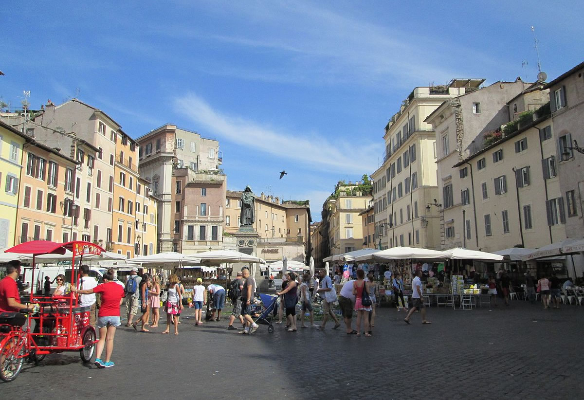 Campo de' fiori en Roma