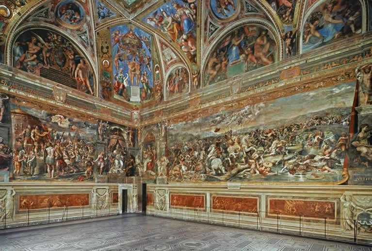 La Estancia de Constantino con frescos de Rafael en los Museos Vaticanos