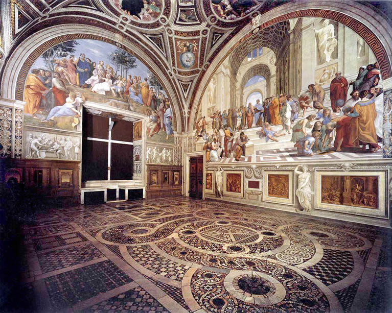 Estancia del Sello con frescos de Rafael en los Museos Vaticanos