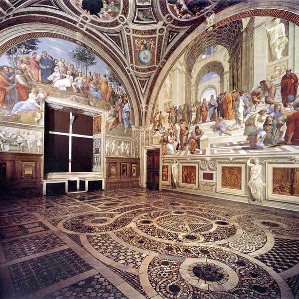 La estancia de Sello pintada por Rafael en los Museos Vaticanos